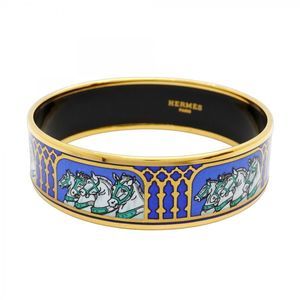 Hermes Bangle GM Glazed GP Plated Enameled Gold Multicolor  Women's